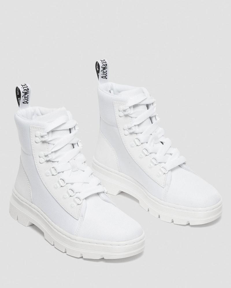 White Women's Dr Martens Combs Poly Ankle Boots | CA 49HAP